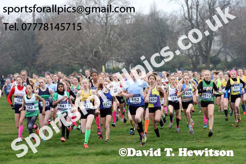 Girls under-13s British Athletics Liverpool Cross Challenge, Sefton Park, Liverpool. Photo:  David T. Hewitson/Sports for All Pics